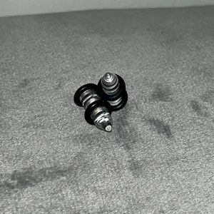 Earrings Stretch 4 Gauge Acrylic Spike with black Rubber Stoppers never used